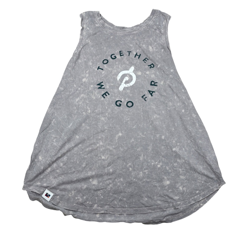 Peloton Tank Top Womens XL Gray Acid Wash Together We Go Far Made in USA